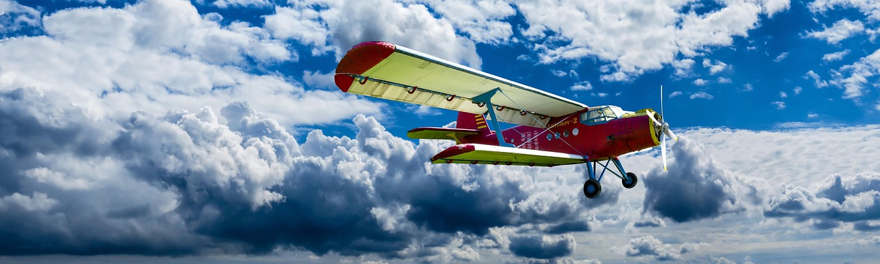 aircraft, propeller, wings, flight, flying, flying plane, airplane, biplane, small plane, clouds, sky, double decker, antonov, propeller plane, oldtimer, m17, old, adventure, travel, nature, aviation